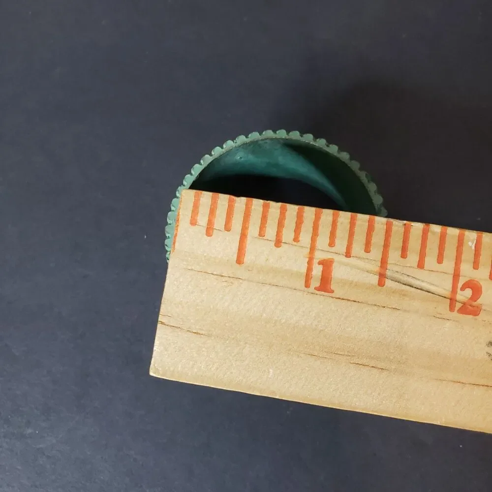 Set of 6 Rustic Green Verdigris Copper Napkin Rings Holders Coastal Table Decor